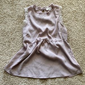 Monteau blush tank top ruffle around high neckline